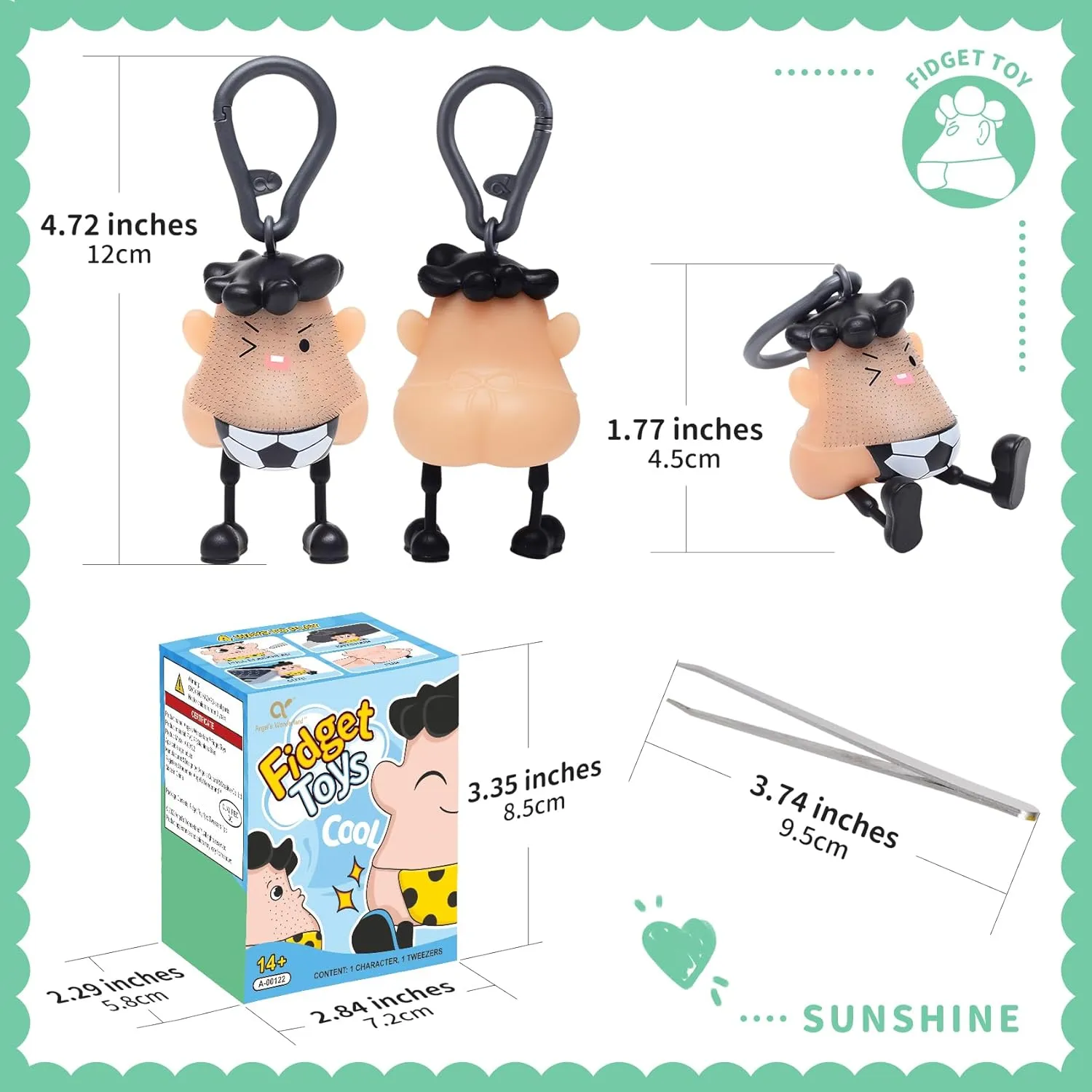 Angel's Wonderland Soccer Pulling Hair Toy Valentines Day Gifts for Him, Skin Picking Fidget Toys Fun for A Pimple Popper Fiend,Helps with Anxiety Stupid But Great Gift