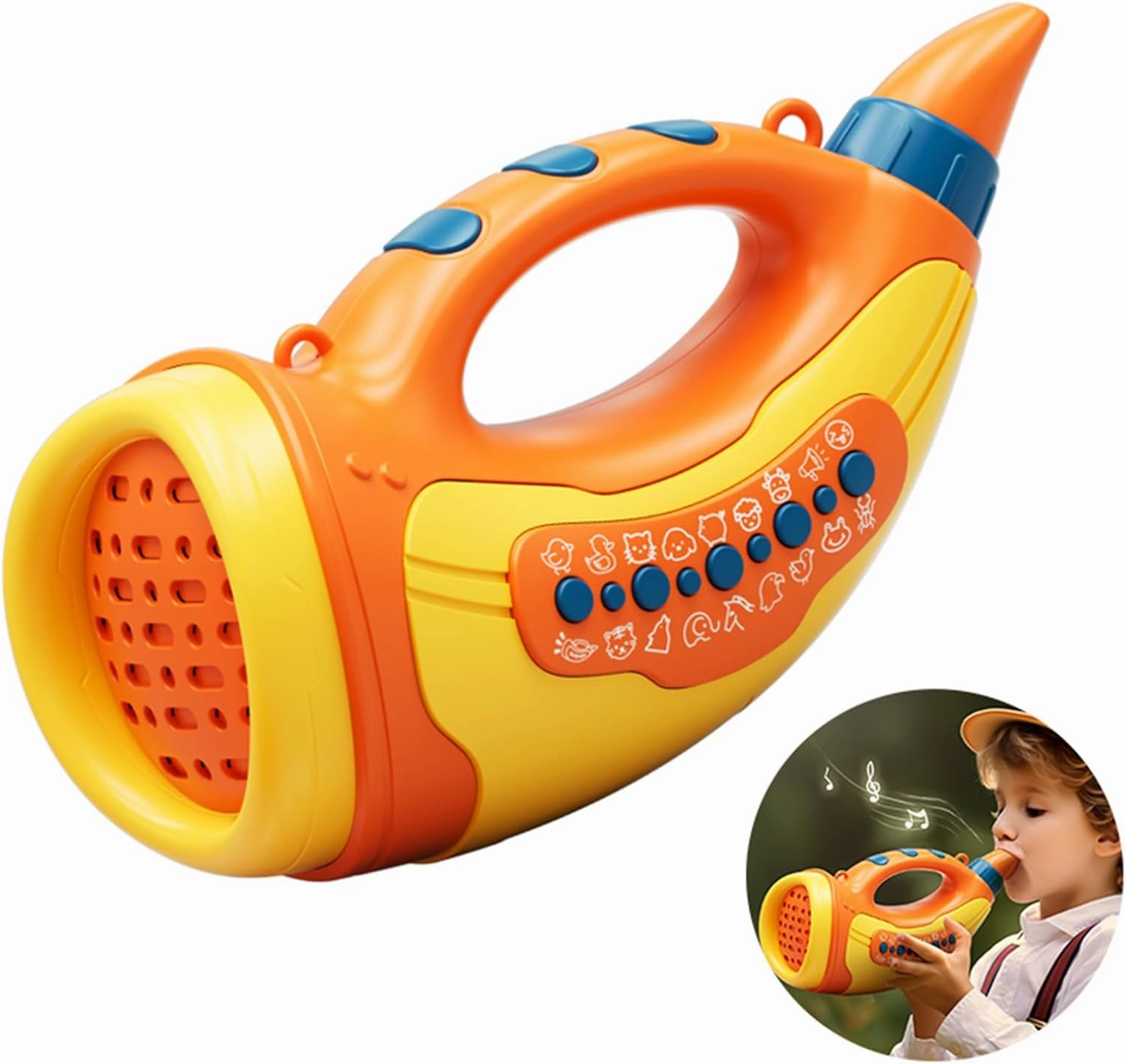 Animal Caller Toy for Kids, 30 Animal Sounds, 2 Modes, 3-Level Lights, Outdoor Hunting Toy for Ages 3-8, Fun for Lung Training & Exploration