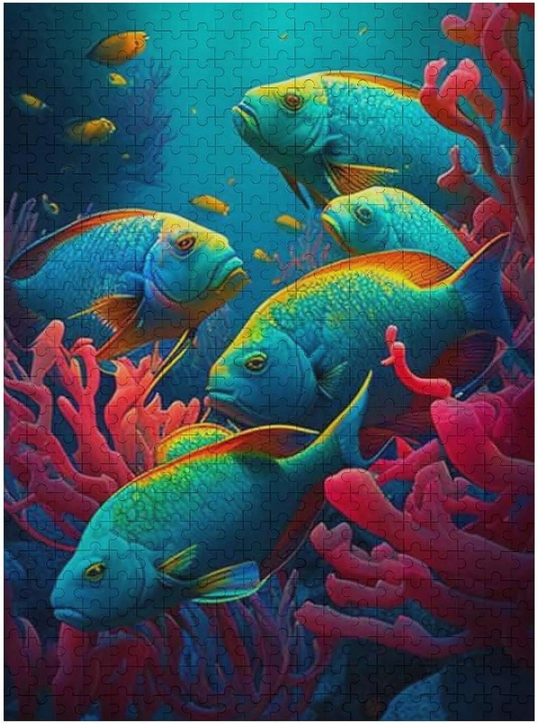Animal Jigsaw Puzzles, Colorful Fish Themed Puzzles for Adults - 500 Pieces Jigsaw Puzzles, Educational Games Gift for Elders Family and Friends