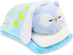 Anirollz Stuffed Animal Plush Toy – 6" Small Glow in The Dark Good Night Outfitz Plush Doll | Soft, Squishy, Warm, Cute, Comfort, Safe | Birthday Gift Kawaii Blue Owl Sleeping Owlyroll