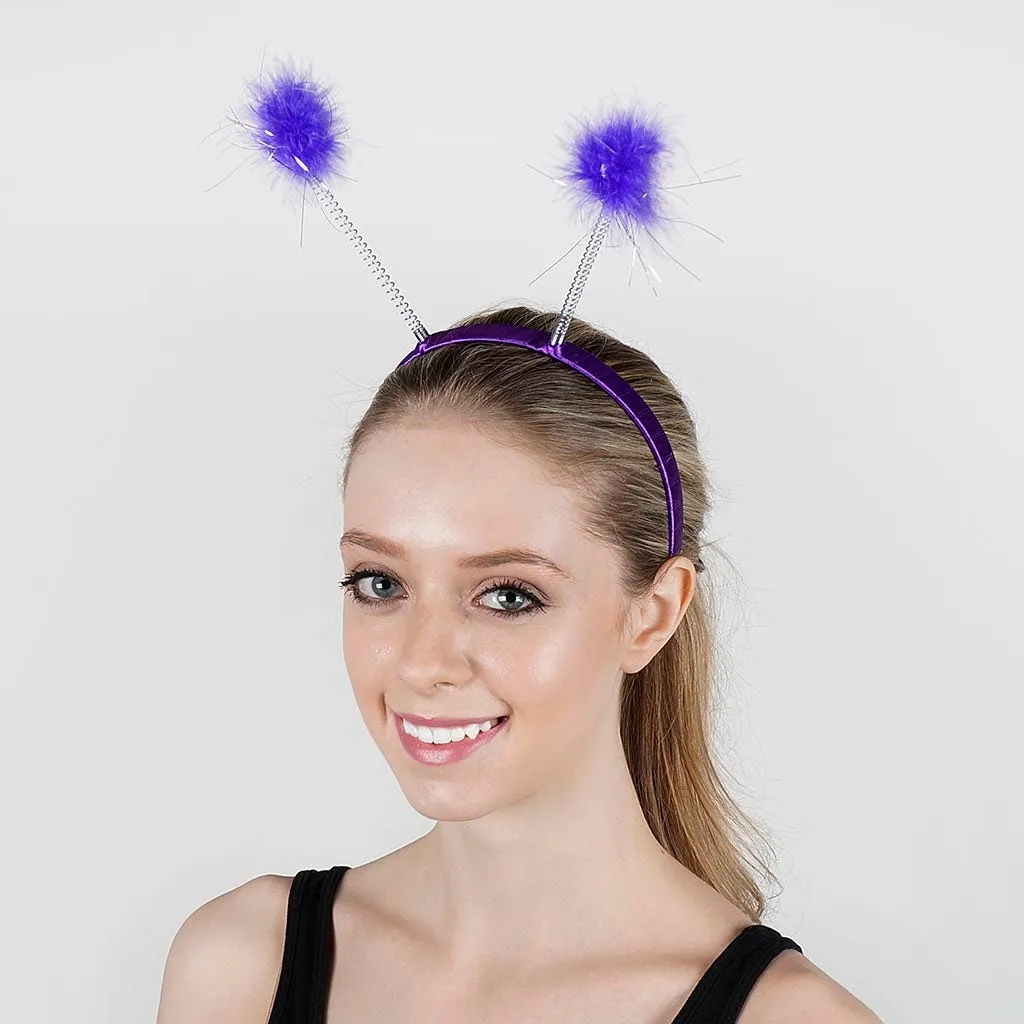 Antenna Costume Feather Headband - Lilac Ladybug Robot Space Alien Accessories