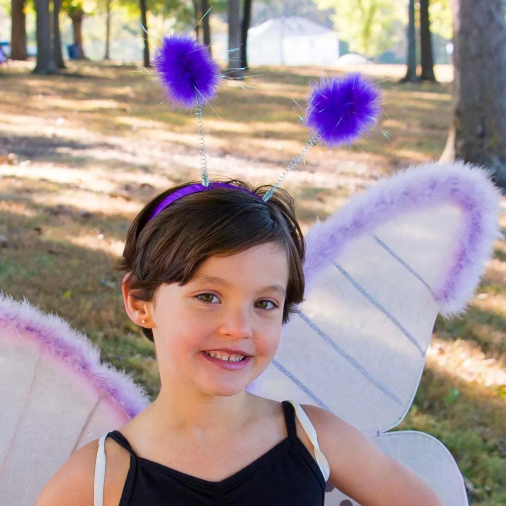 Antenna Costume Feather Headband - Lilac Ladybug Robot Space Alien Accessories