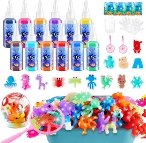 Aqua Fairy Water Gel Kit, Magic Water Elf, Toys for 3-12 Year Old Boys Girls, Craft Kit with 12 Colors Magic Gel and 13 Shape Molds, Party Favors, Arts & Crafts STEM Toy