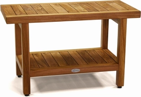 AquaTeak The Original 30" Spa Teak Shower Bench with Shelf