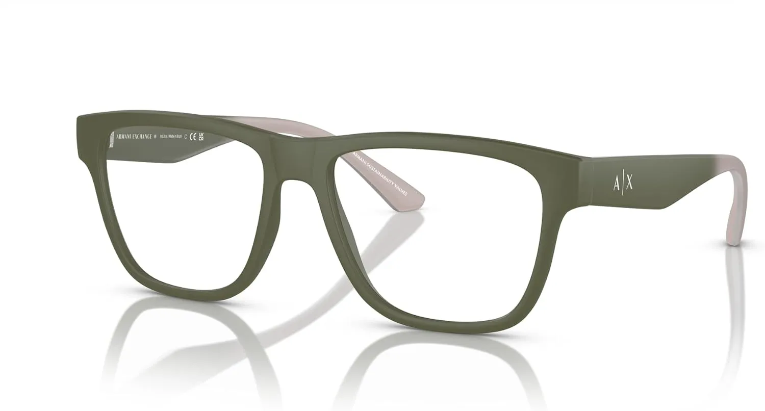 Armani Exchange Men's Ax3105 Square Prescription Eyewear Frames