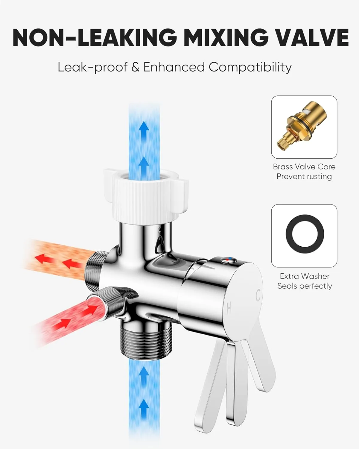 Arofa Hot and Cold Handheld Bidet Sprayer for Toilet, Warm Water Bidet with Adjustable Pressure, Non-Electric Temperature Control for Feminine Wash