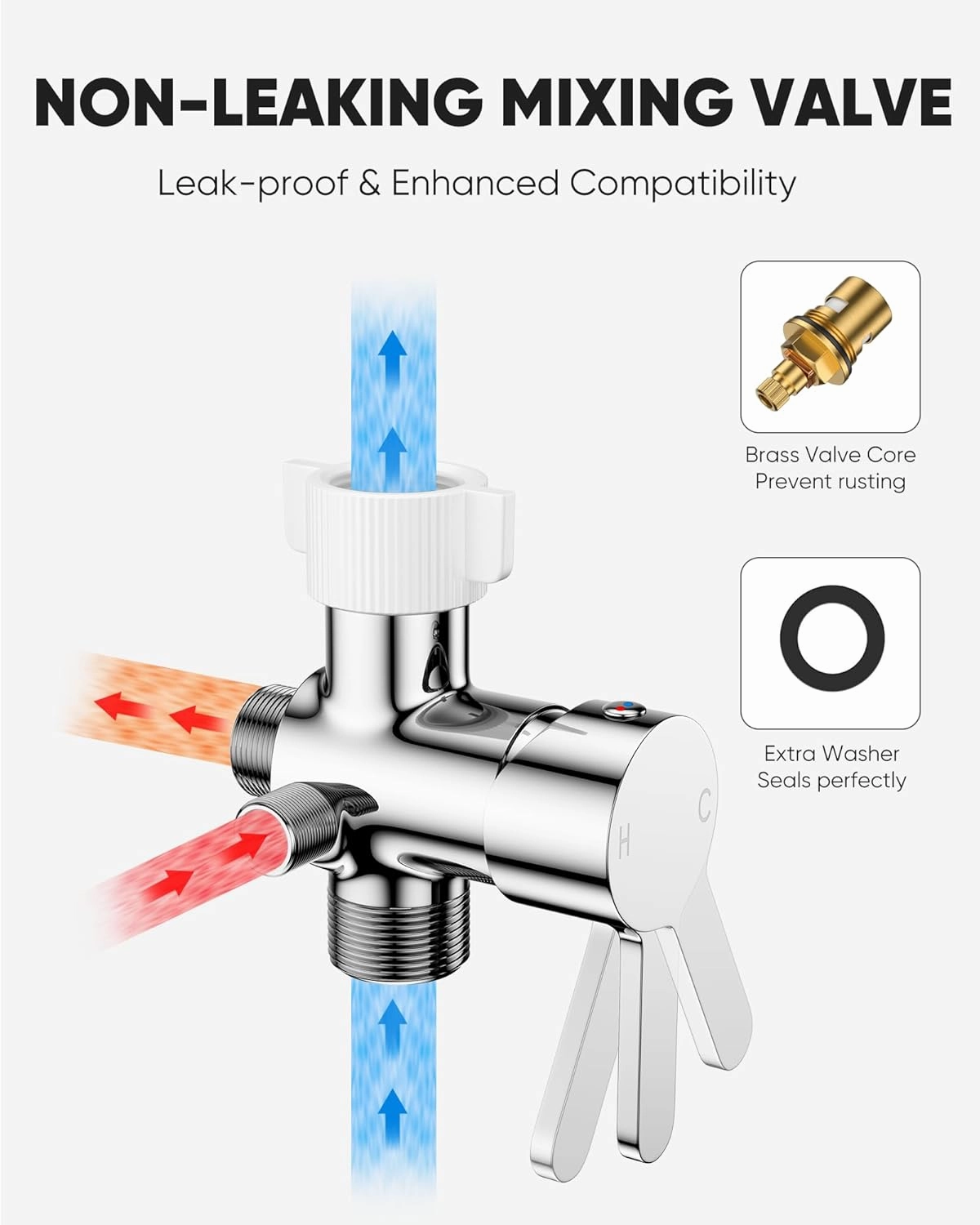 Arofa Hot and Cold Handheld Bidet Sprayer for Toilet, Warm Water Bidet with Adjustable Pressure, Non-Electric Temperature Control for Feminine Wash