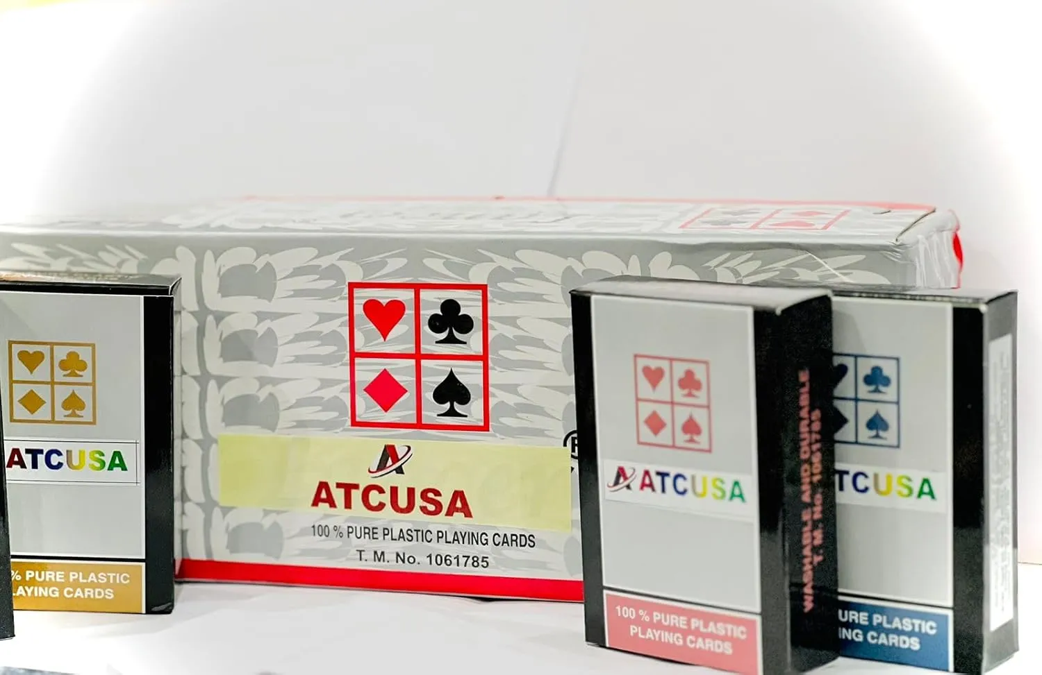 ATCUSA 100% Pure Plastic Playing Cards | Poker Cards HD Deck of Cards | Card Game for Outdoor Camping Travel | Poker Size Standard Index for Blackjack, Euchre, Canasta Card Game, Casino Grade (12)