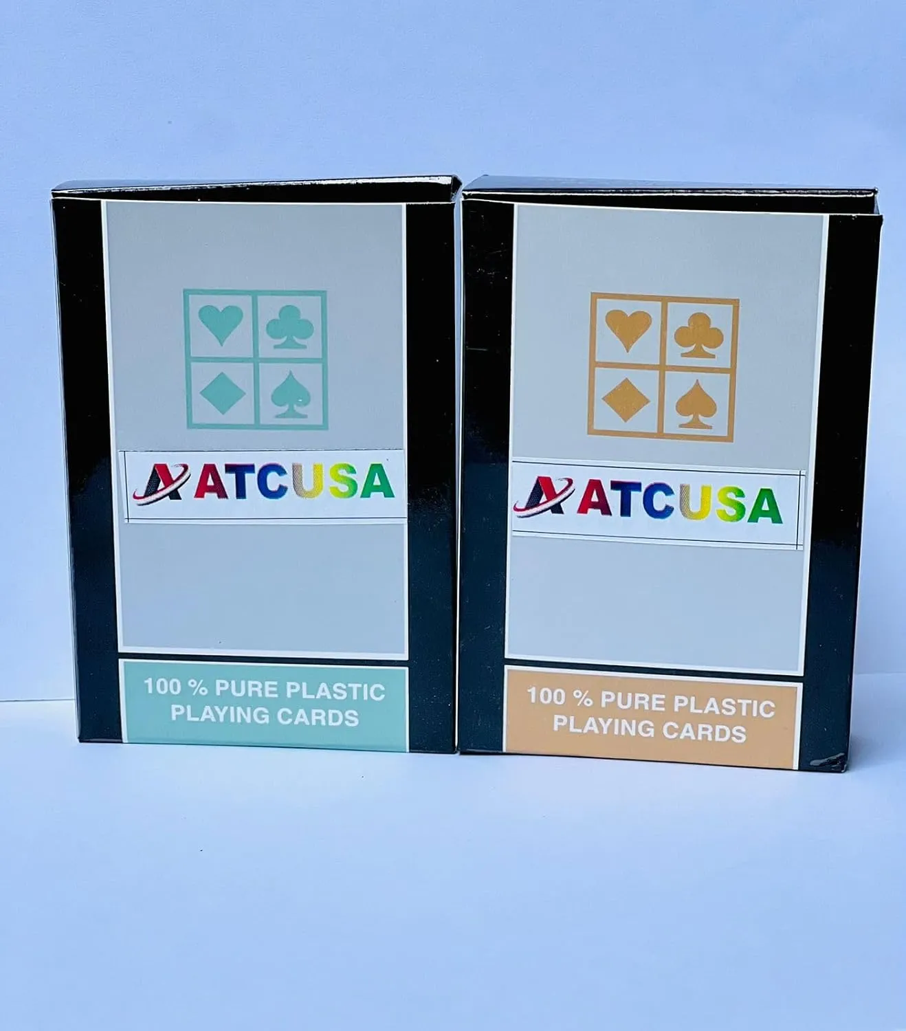 ATCUSA 100% Pure Plastic Playing Cards | Poker Cards HD Deck of Cards | Card Game for Outdoor Camping Travel | Poker Size Standard Index for Blackjack, Euchre, Canasta Card Game, Casino Grade (12)