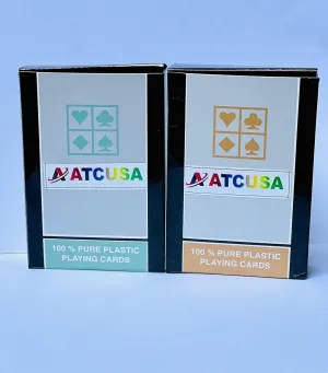 ATCUSA 100% Pure Plastic Playing Cards | Poker Cards HD Deck of Cards | Card Game for Outdoor Camping Travel | Poker Size Standard Index for Blackjack, Euchre, Canasta Card Game, Casino Grade (12)
