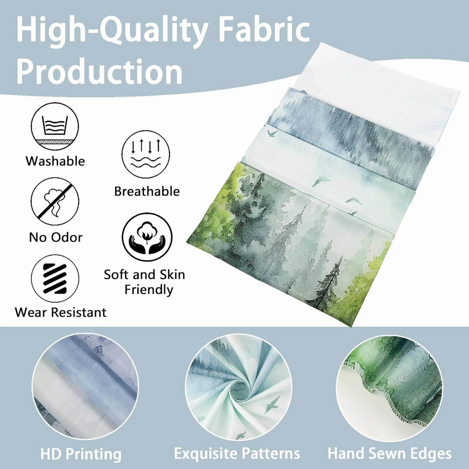 Atrippy Nature Forest Mountain Wall Tapestry for Bedroom, Large Green Misty Foggy Sage Trees Room Decor Tapestries Aesthetic, Landscape Backdrop for Living Room Dorm Office 60x79 Inches
