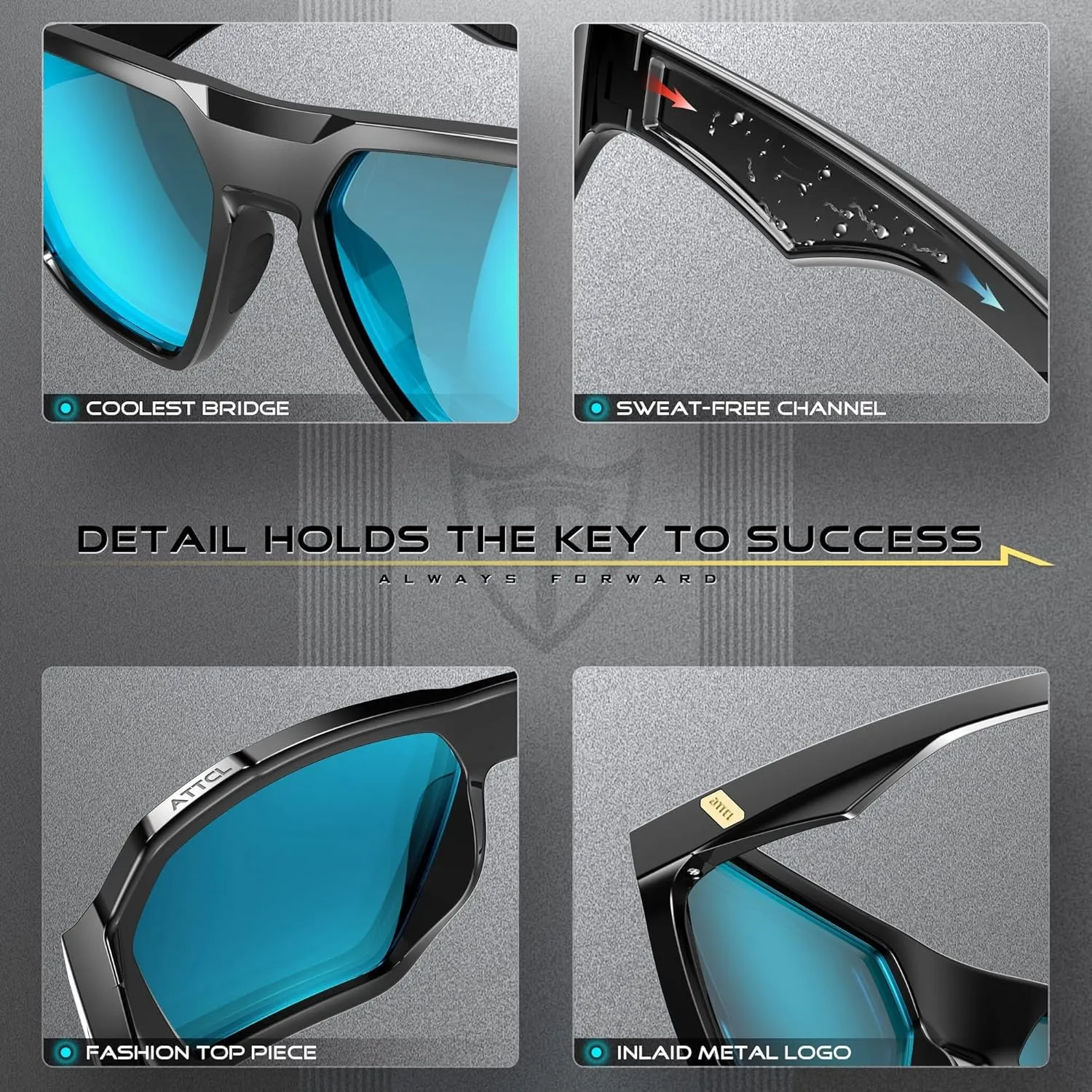 ATTCL Men's Polarized Sunglasses men Casual Sport glasses with UV Protection Hexagonal TR90 frame