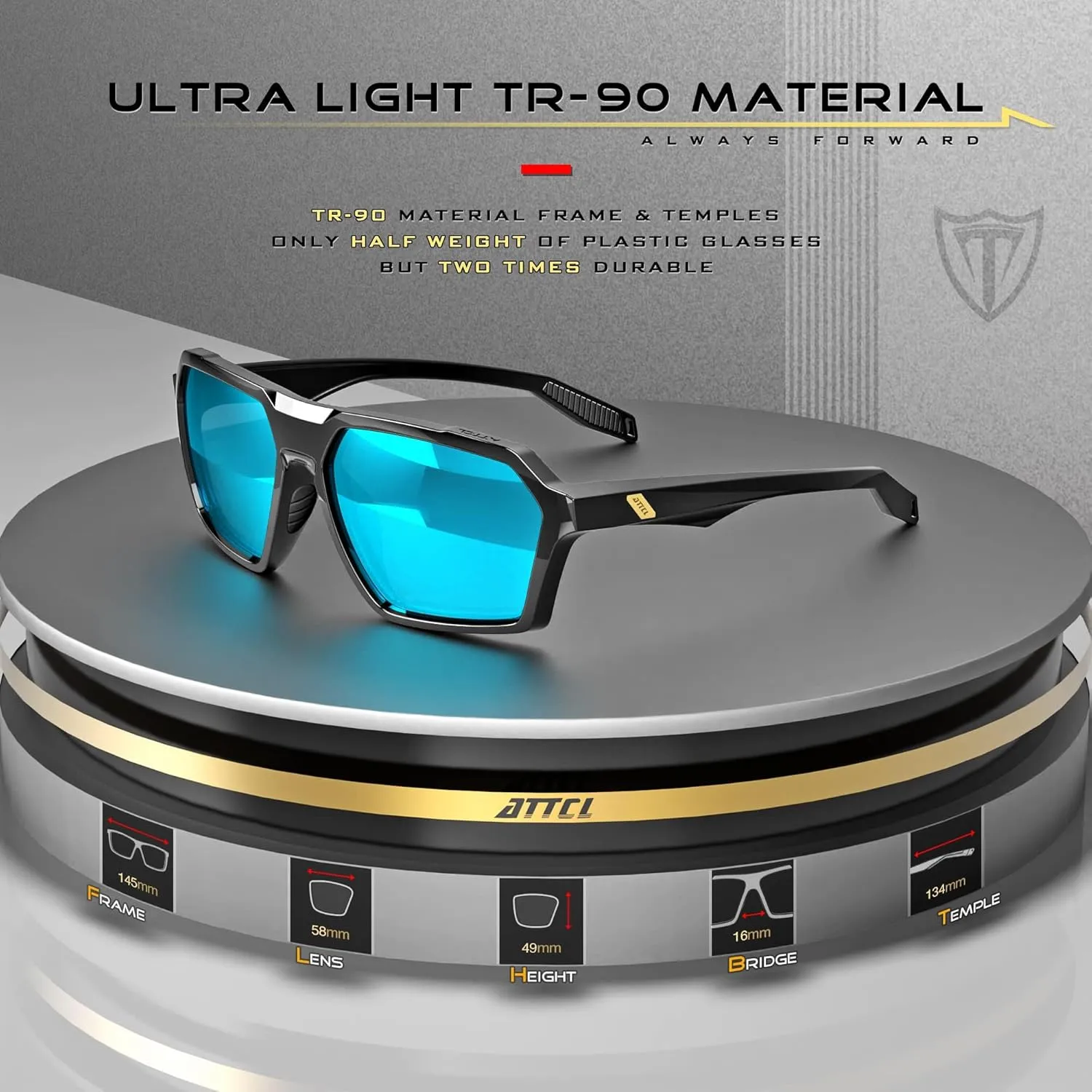 ATTCL Men's Polarized Sunglasses men Casual Sport glasses with UV Protection Hexagonal TR90 frame