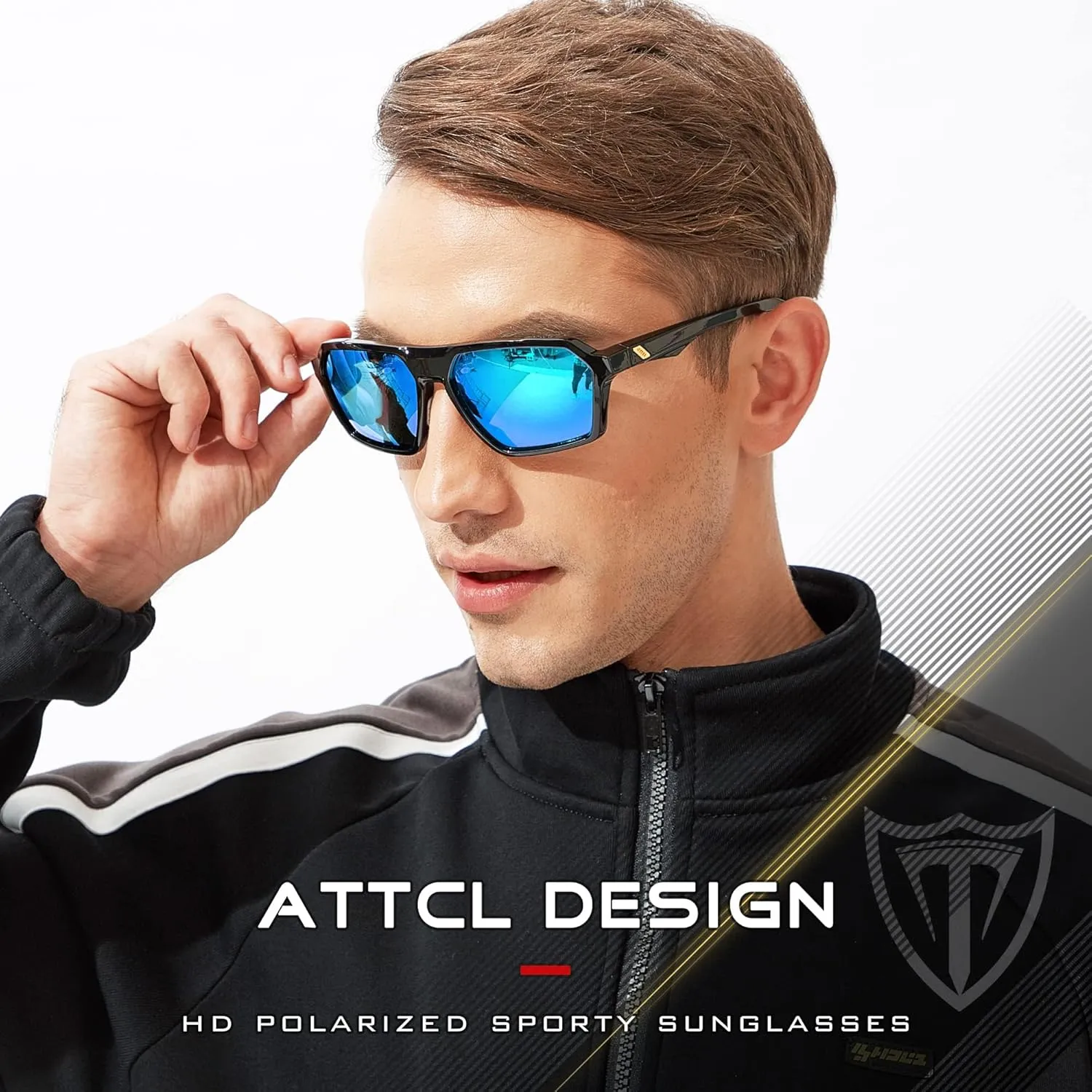 ATTCL Men's Polarized Sunglasses men Casual Sport glasses with UV Protection Hexagonal TR90 frame