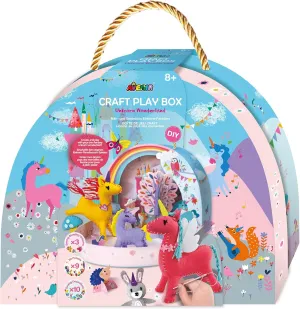 Avenir Unicorn Craft Kit for Ages 6  Kids Toddler Arts and Crafts Make 3 Standing Fabric Unicorn Figures, 17 3D Cartoon Puzzle Scene Decoration Toddler Wooden Craft Kit Supplies Gift