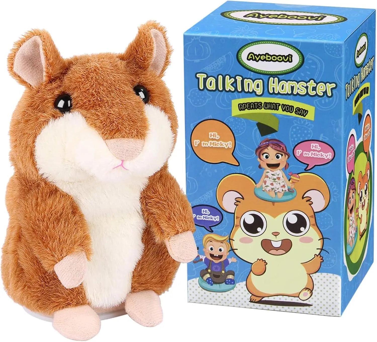 Ayeboovi Toddler Toys Talking Hamster Repeats What You Say Interactive Fun Toys Birthday Gift | Autism Toy Gifts for 3 4 5  Year Old Girls Boys