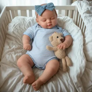 BABESIDE Reborn Baby Doll, 18 Inches Lifelike Realistic Baby Dolls Girl, Adorable Sleeping Realistic Reborn Toddler Dolls That Look Real with Toy & Gift Box for Kids Age 3  