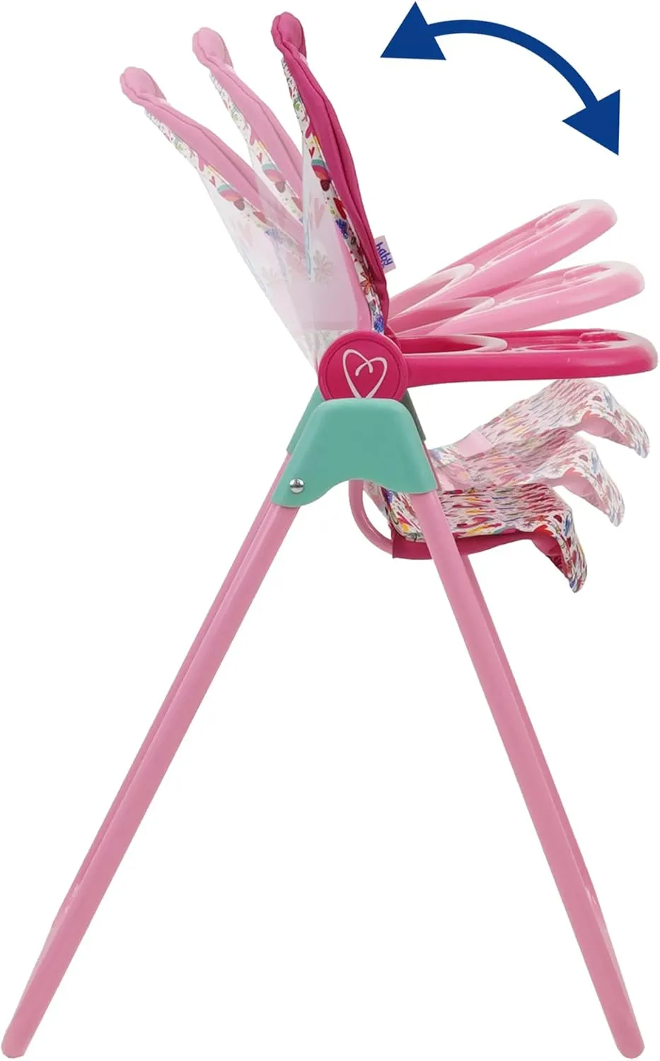 Baby Alive 509 Crew Doll High Chair Set - Pink & Rainbow - 6 Pieces, Fits Dolls Up to 24", Highchair w/Front Feeding Tray & 5 Feeding Accessories, Pretend Play for Kids Ages 3 