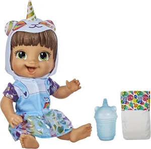 Baby Alive Tinycorns Doll, Panda Unicorn, Accessories, Drinks, Wets, Brown Hair Toy for Kids Ages 3 Years and Up