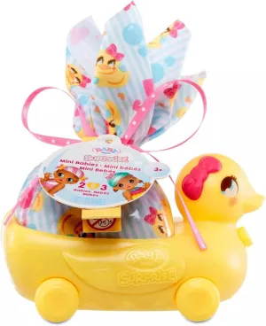 Baby Born Mini Babies Playset – Unwrap Surprise Twins or Triplets Collectible Baby Dolls with Soft Swaddle, Blanket, Ducky Pull Toy Series 3 Multicolor