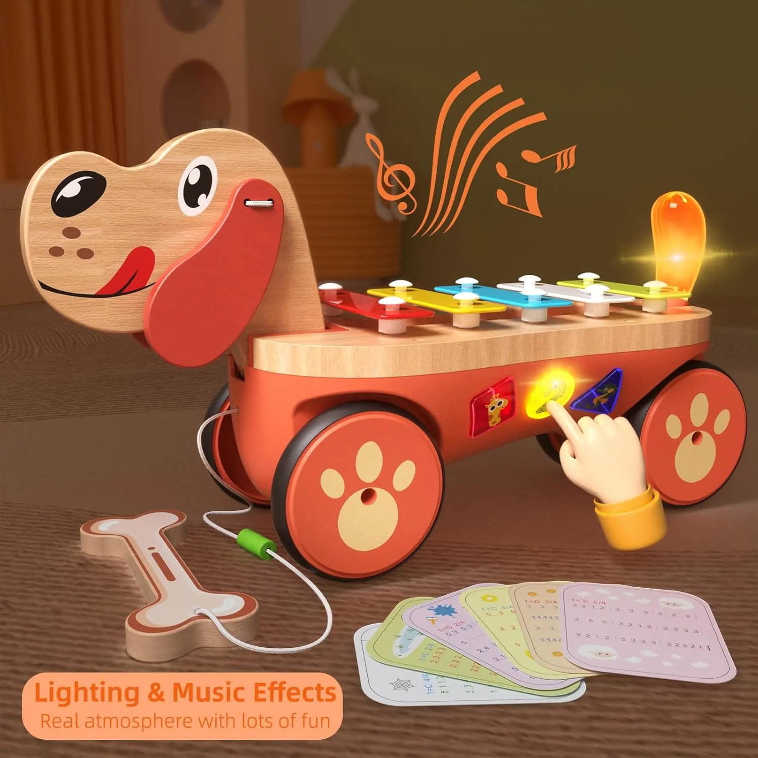 Baby Xylophone Musical Car Toy for Toddlers, Dog Truck Toys for 18M  2 3 Years Old Kids, Best Christmas Birthday Gifts for Boys and Girls