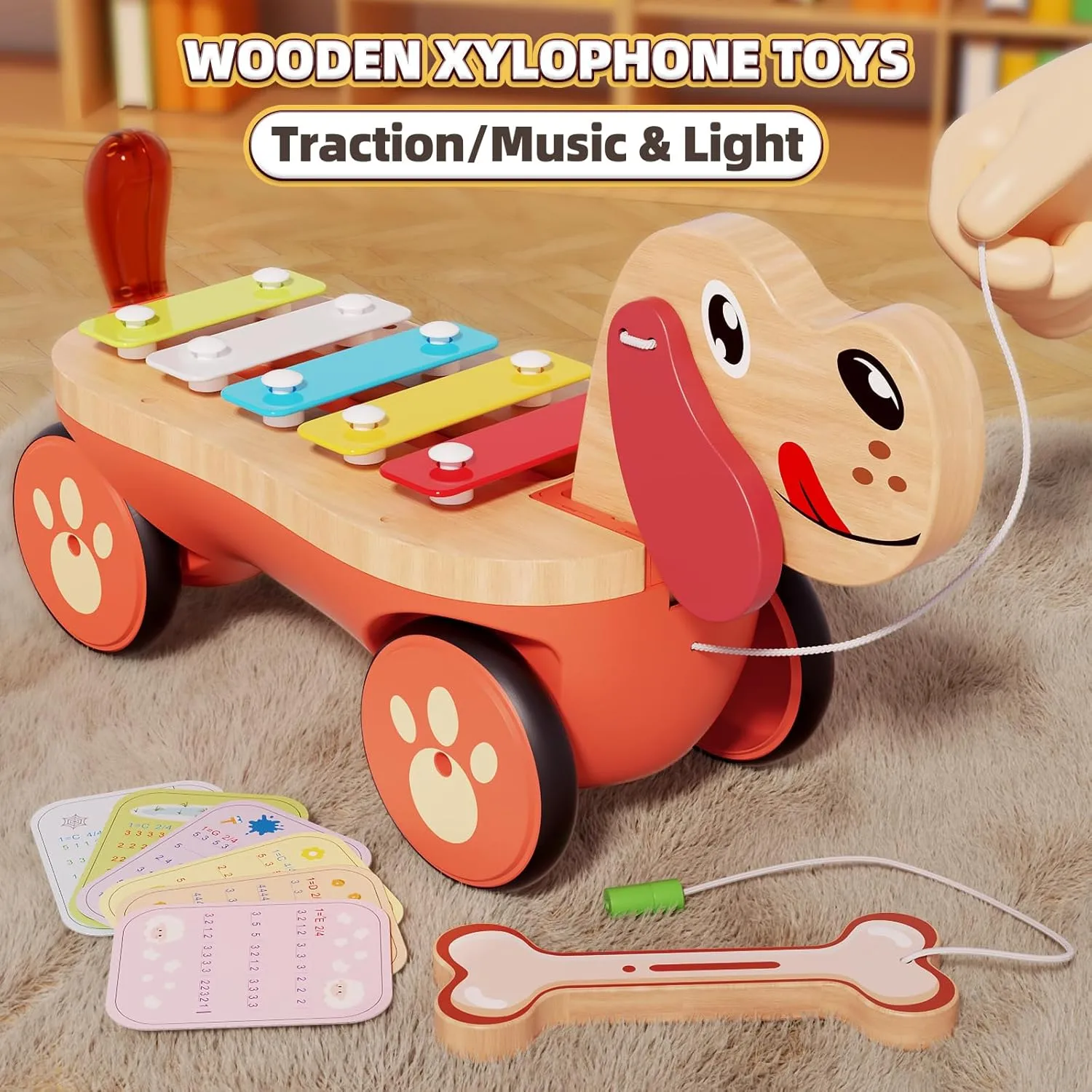 Baby Xylophone Musical Car Toy for Toddlers, Dog Truck Toys for 18M  2 3 Years Old Kids, Best Christmas Birthday Gifts for Boys and Girls