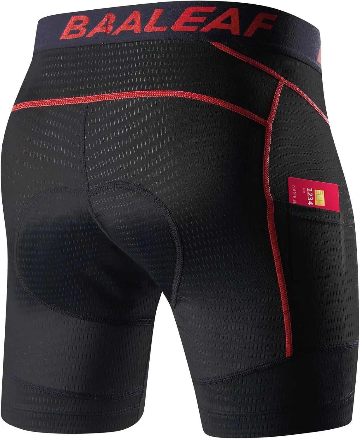 baleaf Men's Cycling Underwear 4D Padded Bike Shorts Pocket Mountain Bike Liner Bicycle Gear