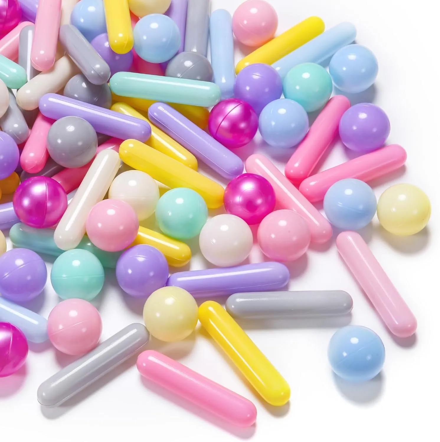 Ball Pit Balls and Strips for Ball Pits, 50 200 500pcs Cute Plastic Star Toy Balls for Kids, Baby Toddler 1-3 Birthday, Bounce House, Play Tent, Baby Pool Water Toys, Party