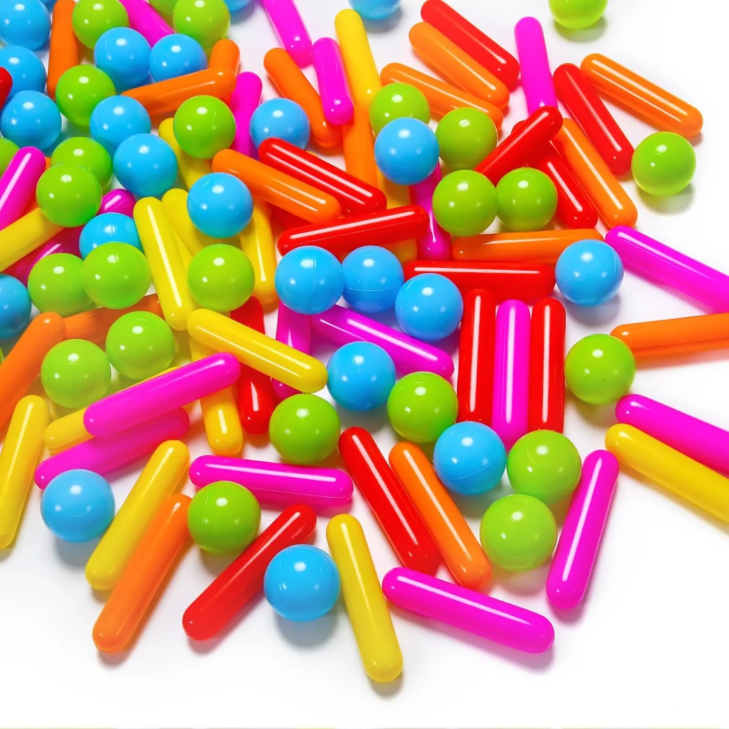 Ball Pit Balls and Strips for Ball Pits, 50 200 500pcs Cute Plastic Star Toy Balls for Kids, Baby Toddler 1-3 Birthday, Bounce House, Play Tent, Baby Pool Water Toys, Party