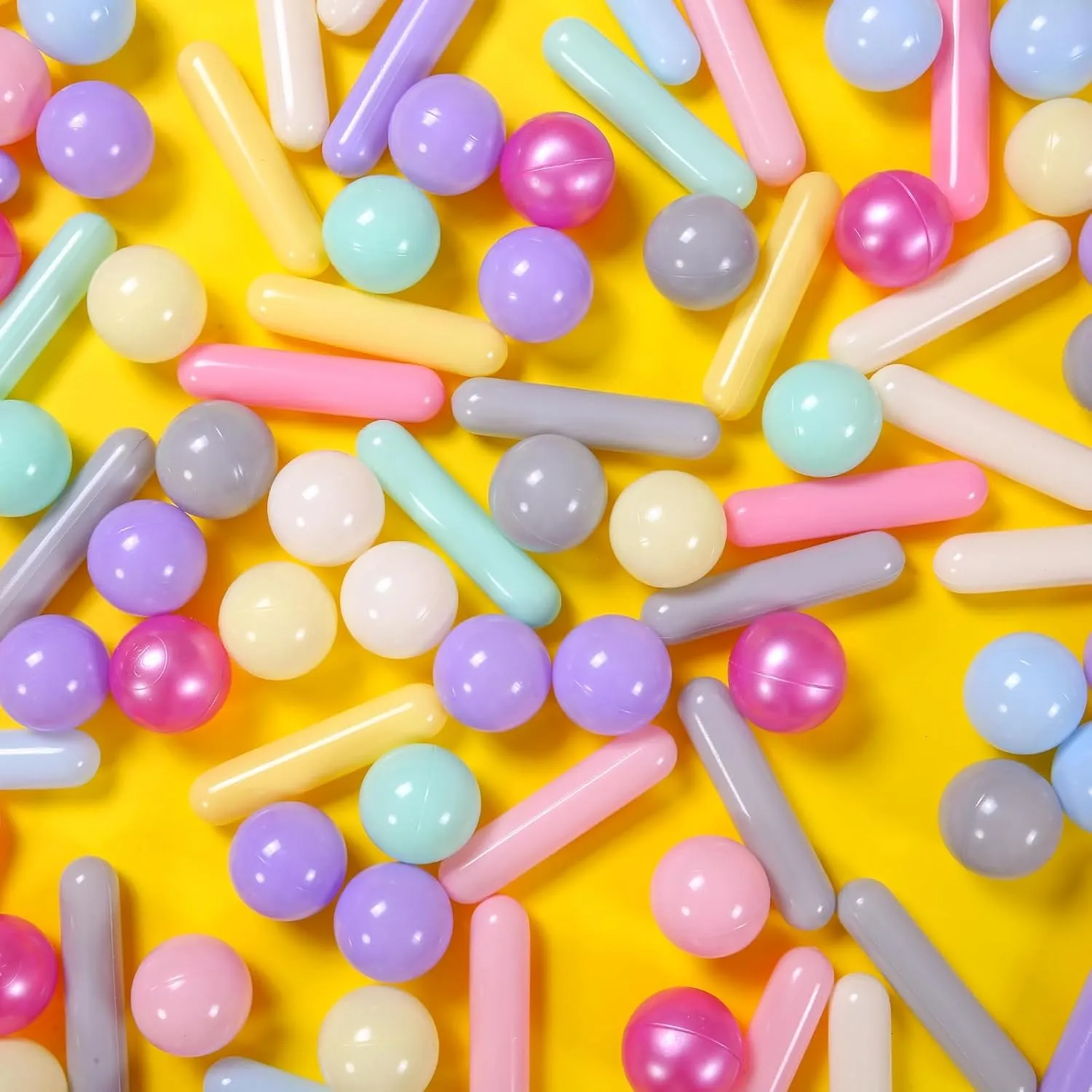 Ball Pit Balls and Strips for Ball Pits, 50 200 500pcs Cute Plastic Star Toy Balls for Kids, Baby Toddler 1-3 Birthday, Bounce House, Play Tent, Baby Pool Water Toys, Party
