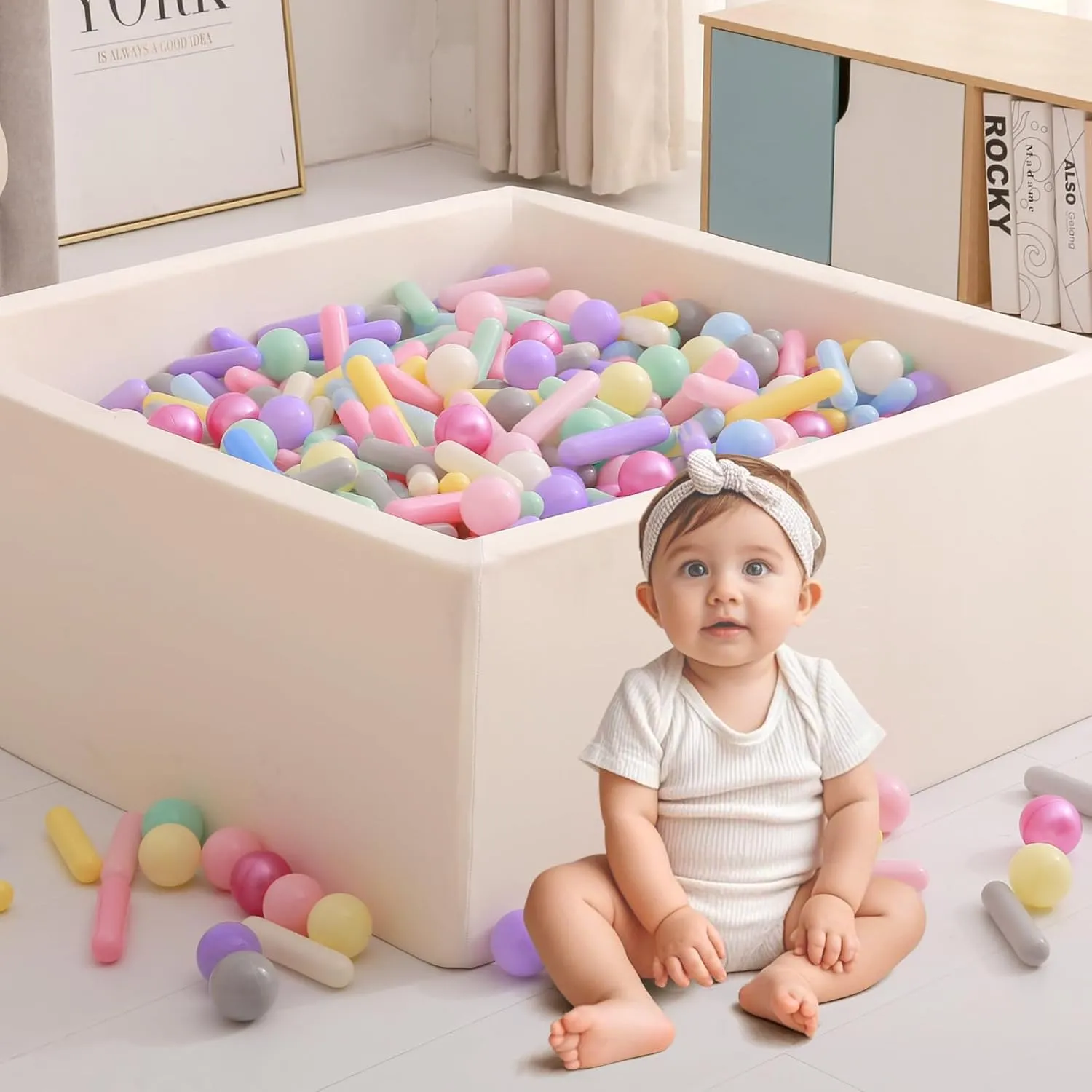 Ball Pit Balls and Strips for Ball Pits, 50 200 500pcs Cute Plastic Star Toy Balls for Kids, Baby Toddler 1-3 Birthday, Bounce House, Play Tent, Baby Pool Water Toys, Party