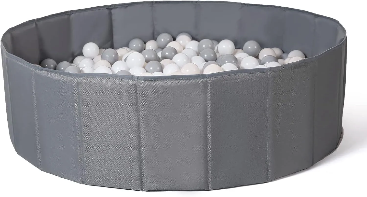 Ball Pit for Toddlers Babies Dogs Cats Iinfant Children, Foldable Ball Pits Play Tent, Crawl Playpen Ball Pool with Storage Bag, Surprise for Boys Girls Festival (Balls Not Included), Gray