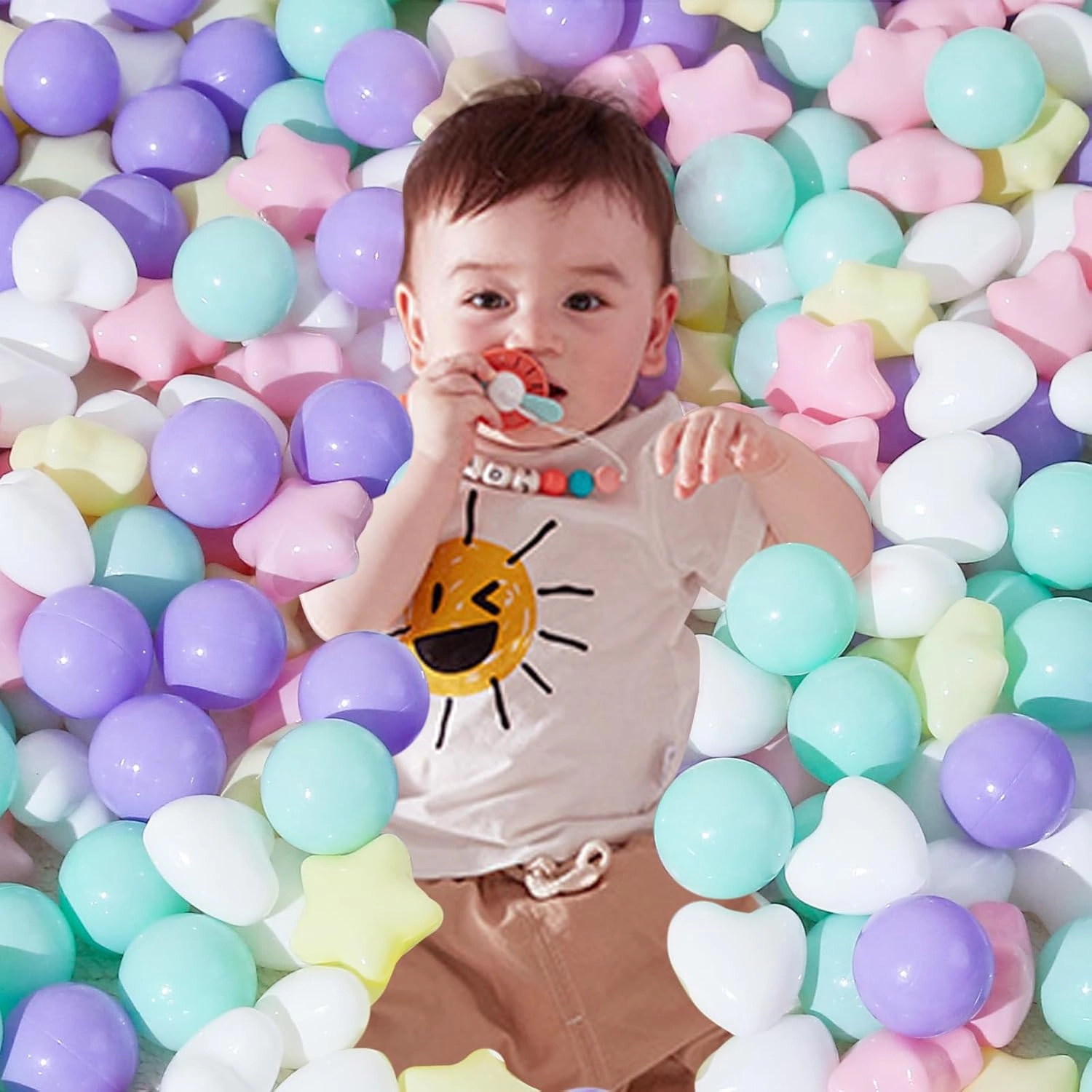 Ball Pit Balls 100 200 500 1000 Plastic Balls for Toddlers Phthalate Free BPA Free Crush Proof Balls in Reusable Play Toys for Kids with Storage Bag Indoor Outdoor