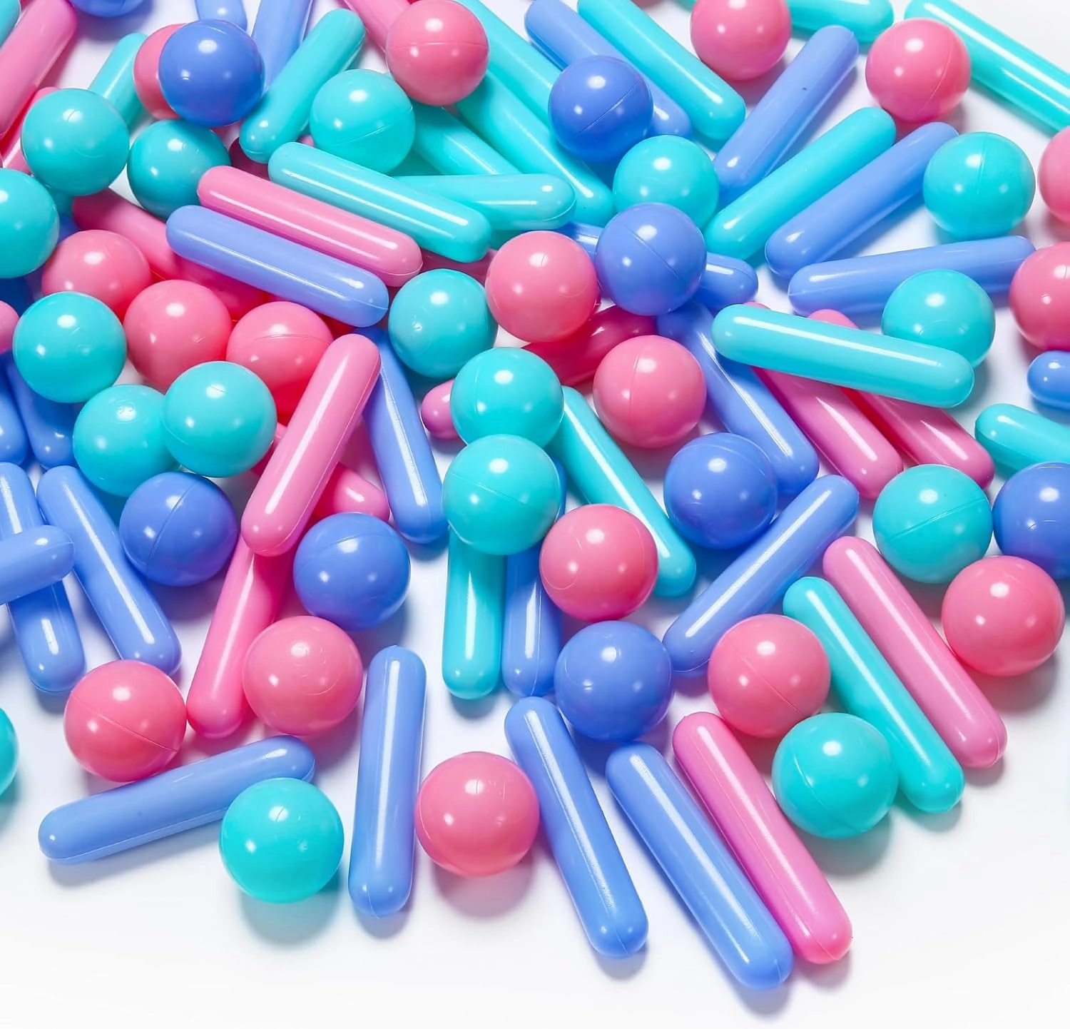 Ball Pit Balls and Strips for Ball Pits, 50 200 500pcs Cute Plastic Star Toy Balls for Kids, Baby Toddler 1-3 Birthday, Bounce House, Play Tent, Baby Pool Water Toys, Party