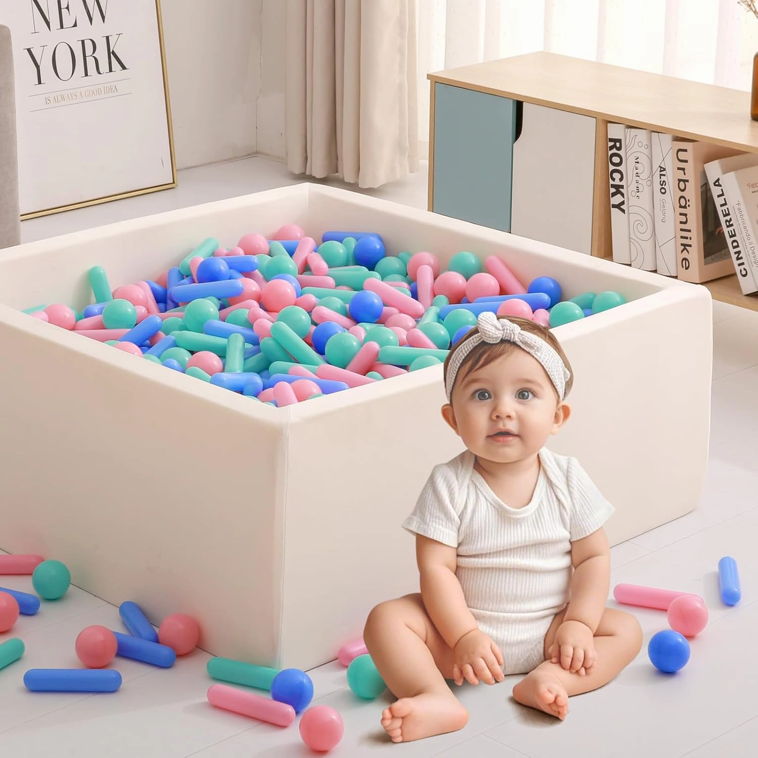 Ball Pit Balls and Strips for Ball Pits, 50 200 500pcs Cute Plastic Star Toy Balls for Kids, Baby Toddler 1-3 Birthday, Bounce House, Play Tent, Baby Pool Water Toys, Party