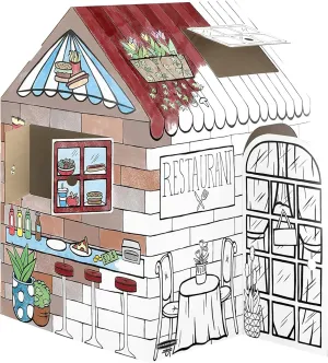 Bankers Box at Play Color in Treats N' Eats Playhouse, Cardboard Playhouse and Life Size Craft Activity for Kids and Families