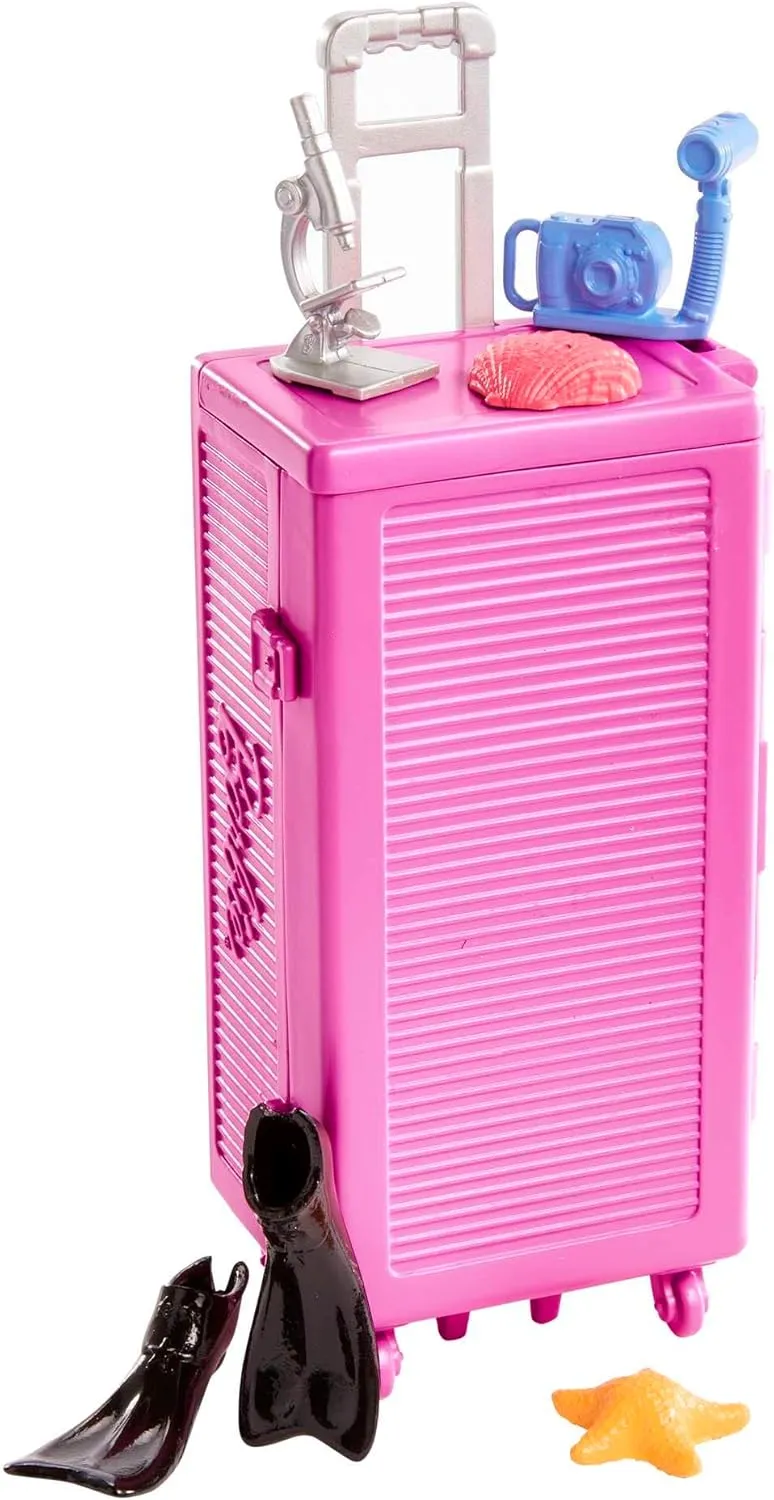 Barbie Careers Playset, Mobile Lab Set with Blonde Marine Biologist Fashion Doll & 10  Accessories, Case Opens for Storage & Travel
