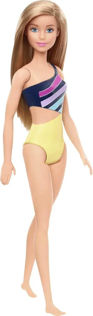 Barbie Doll, Blonde, Wearing Colorful Cut-Out Swimsuit, for Kids 3 to 7 Years Old