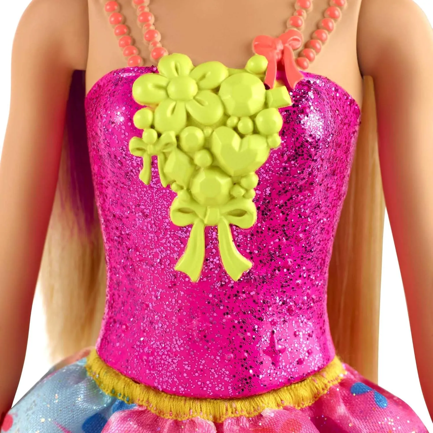 Barbie Dreamtopia Royal Fashion Doll & Accessory, Blonde with Purple Hairstreak Wearing Removable Pink Skirt & Headband