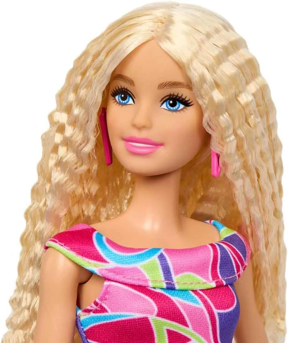 Barbie Fashionistas Doll #223 with Blonde Wavy Hair, Totally Hair-Inspired Dress & Accessories, 65th Anniversary Collectible Toy