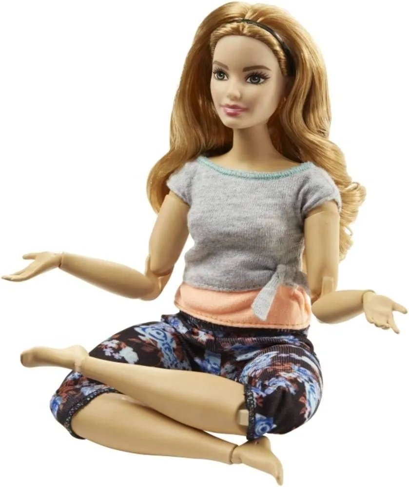 Barbie Made to Move Dolls with 22 Joints and Yoga Clothes, Floral, Pleach