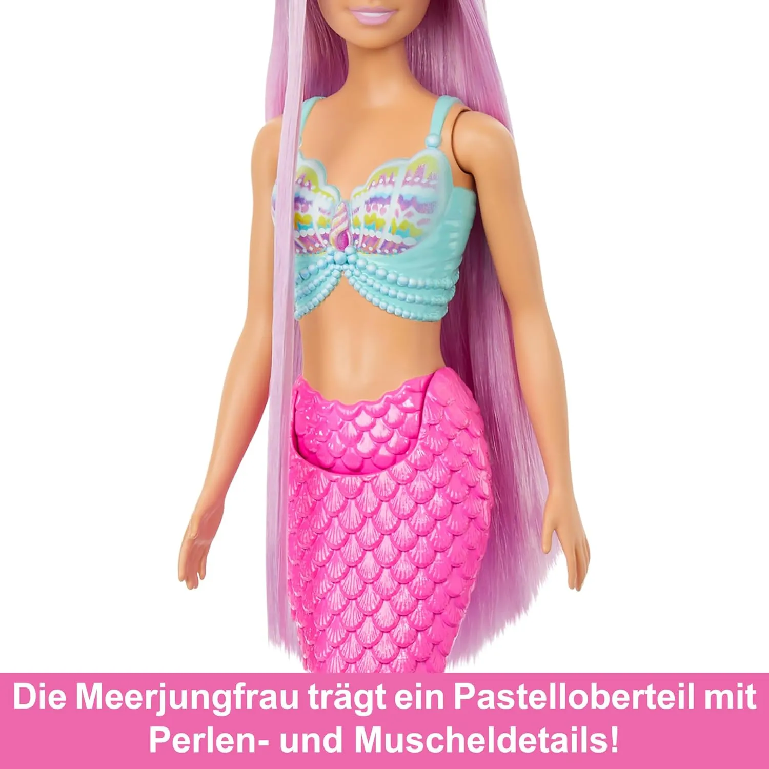 Barbie Mermaid Doll with 7-Inch-Long Pink Fantasy Hair & Colorful Accessories for Styling Play Like Headband & Barrettes