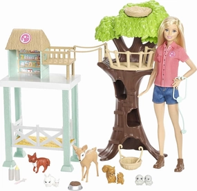 Barbie Doll and Animal Rescue Center with 8 Animals