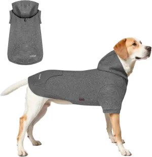 Basic Dog Hoodie Sweatshirts, Pet Clothes Hoodies Sweater with Hat and Leash Hole, Soft Cotton Outfit Coat for Large Medium Small Dogs, Dark Grey (XX-Large)
