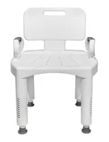 Bath Bench, McKesson, Removable Arm Rail Plastic Frame Removable Back 16 to 20-1/2 Inch Height, 146-RTL12505 - Sold by: Pack of One