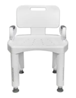 Bath Bench, McKesson, Removable Arm Rail Plastic Frame Removable Back 16 to 20-1/2 Inch Height, 146-RTL12505 - Sold by: Pack of One