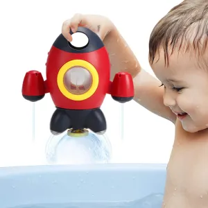 Bath Toys, Space Rocket Bath Toys for Toddlers 1-3, Spray Water Baby Bathroom Toys with Rotating Fountain, Shower Bathtub Toys for Toddlers Aged 18 Months 2 3 4 5 Years Old Kids Boys Girls