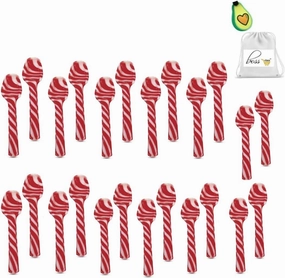 BCL Peppermint Sugar Cane Spoons 24ct (4 Boxes of 6 packs each) Edible Candy Cane Spoons Hot Chocolate and Coffee Bulk Christmas Favors Stocking Stuffers & CUSTOM Storage Carrier