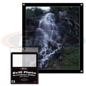 BCW 8x10 Screwdown Holder | Black Border Photo Display | Wall Mountable | 2-Piece Design | Brass Screws | Recessed Area for 8x10 Photos | Protect & Display Collectible Photographs & Prints