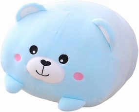 Bear Plush Pillow, Soft Bear Stuffed Animal Toy Cylindrical Body Pillow Gifts for Kids, 23.6"